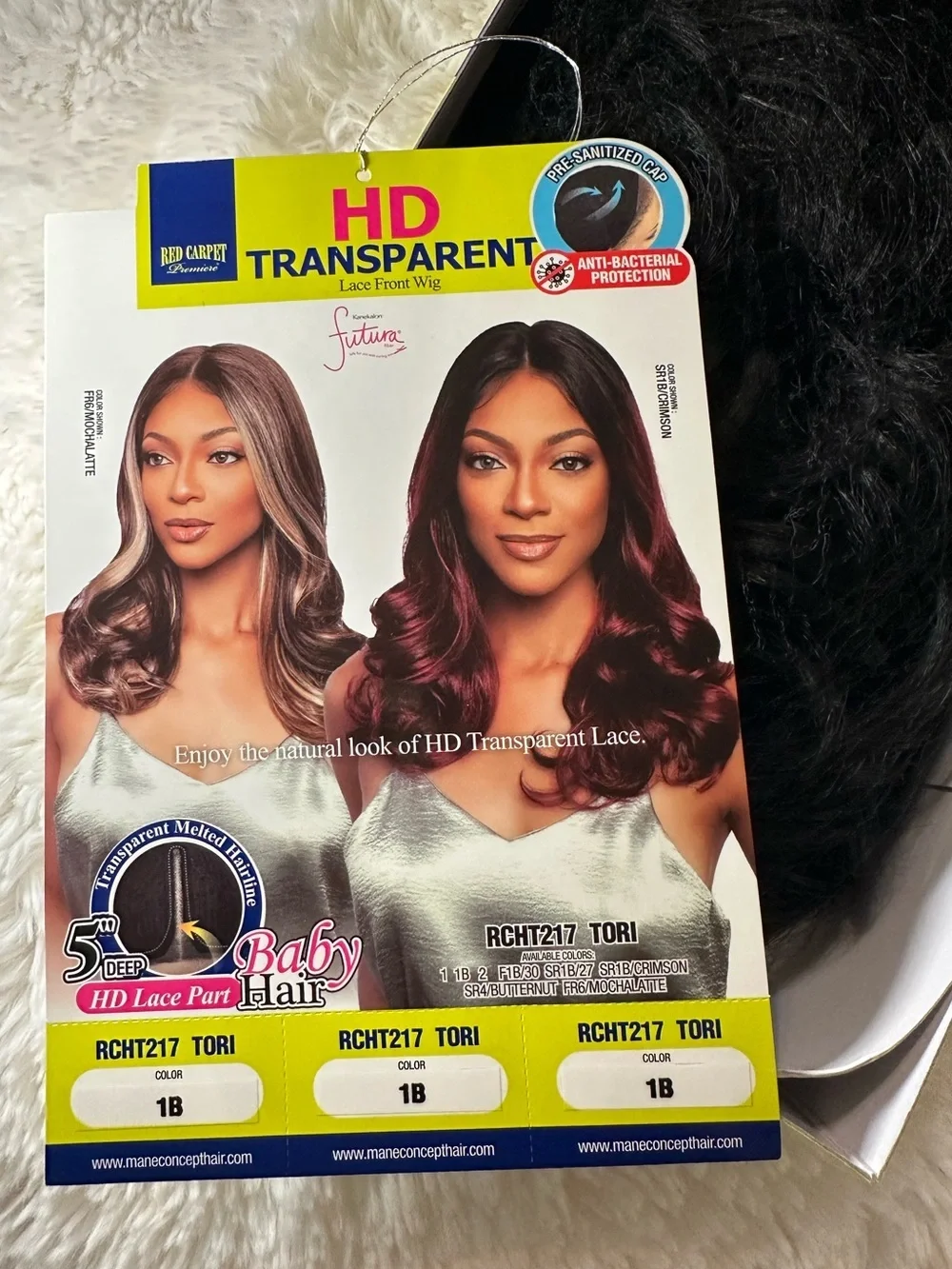 Mane Concept TORI RCHT217 HD Transparent Lace Front Wig 1B NWT